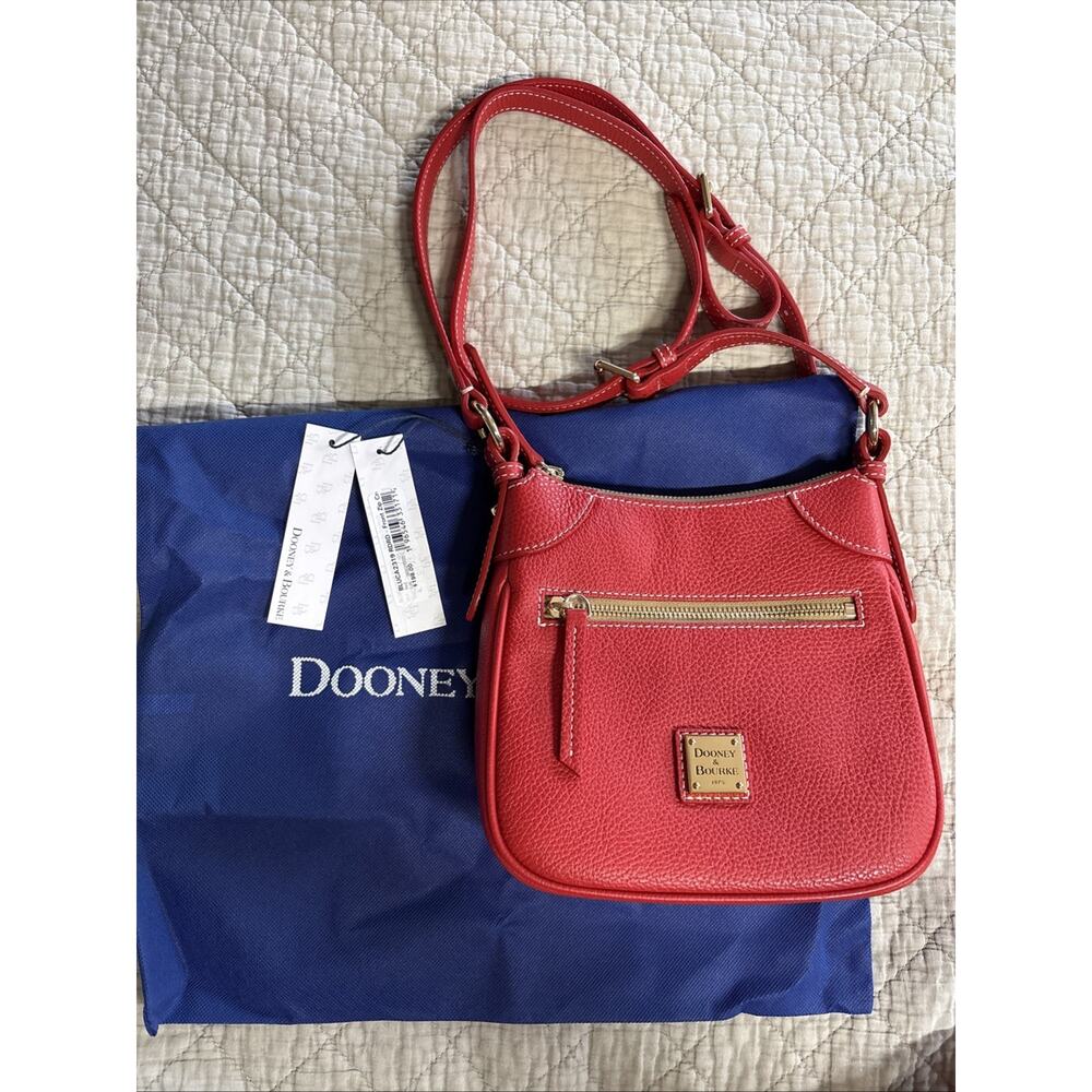Dooney & Bourke Letter Carrier Red Crossbody Bag Pebble Grain‎ NWT $198